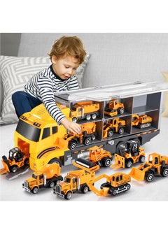 KASTWAVE Toddler Toys for 3 4 5 6 Years Old Boys, Die-cast Construction Toys Car Carrier Vehicle Toy Set , Kids Toys Truck Alloy Metal Car Toys Set for Age 3-9 Toddlers Kids Boys & Girls  - Image 1