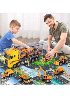 KASTWAVE Toddler Toys for 3 4 5 6 Years Old Boys, Die-cast Construction Toys Car Carrier Vehicle Toy Set , Kids Toys Truck Alloy Metal Car Toys Set for Age 3-9 Toddlers Kids Boys & Girls  - Image 5