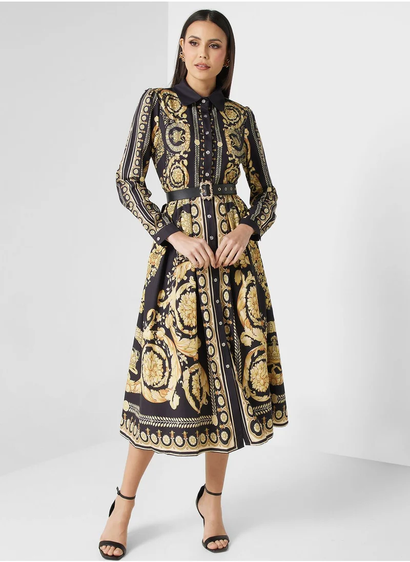 Khizana Abstract Print Dress