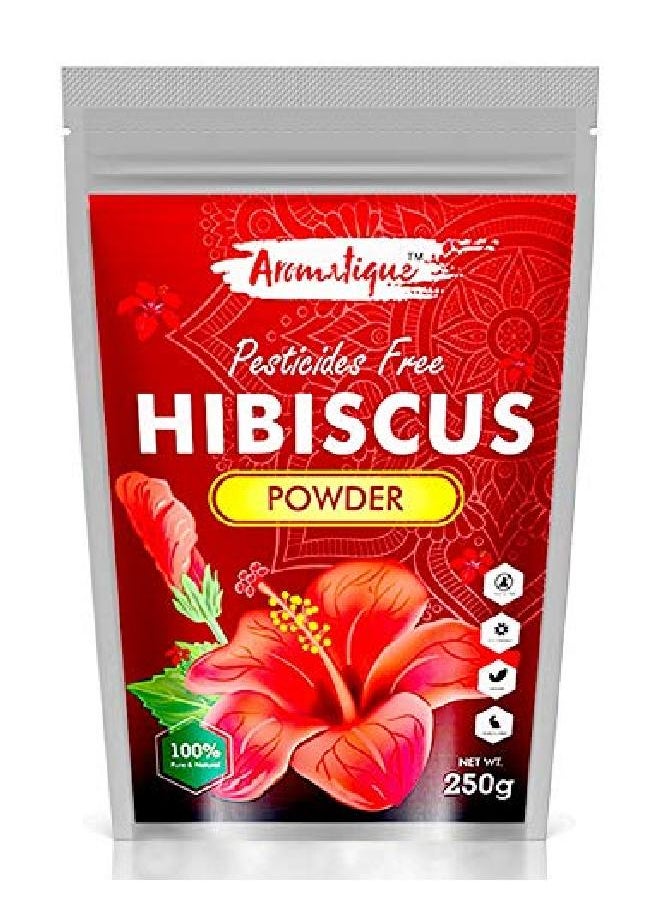 AROMATIQUE Hibiscus Flower Powder 250Gm Natural Hair Growth Conditioner Reduce Hair Loss And Split Ends  - Image 1