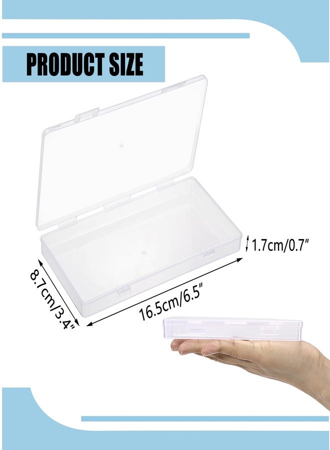 Hipiwe 2 Pack Plastic Cash Box Clear Currency Tray Rectangular Cash Storage Holder with Lid Currency Collection Box for Coin Credit Card Checks Stationery Pen - Image 3