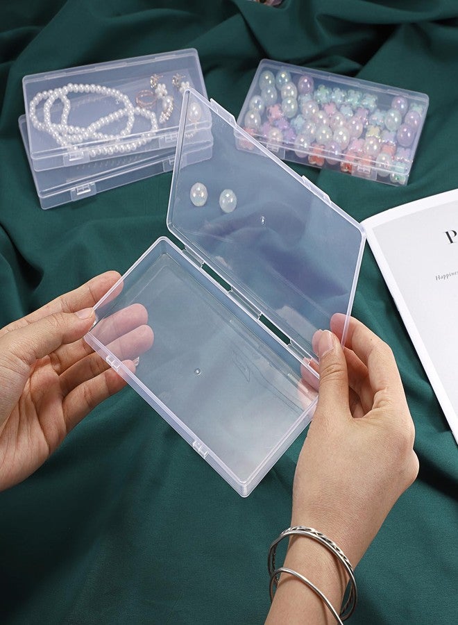 Hipiwe 2 Pack Plastic Cash Box Clear Currency Tray Rectangular Cash Storage Holder with Lid Currency Collection Box for Coin Credit Card Checks Stationery Pen - Image 4