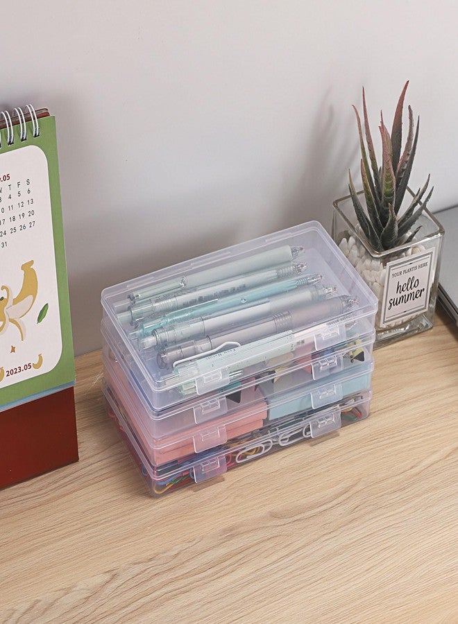 Hipiwe 2 Pack Plastic Cash Box Clear Currency Tray Rectangular Cash Storage Holder with Lid Currency Collection Box for Coin Credit Card Checks Stationery Pen - Image 5