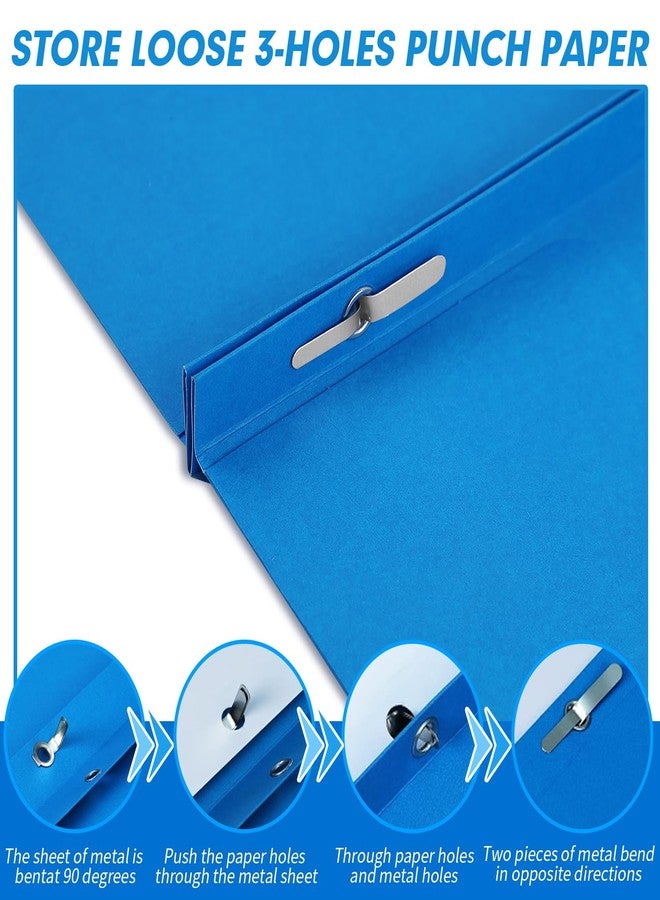 RAZCC Two Pocket Folders, RAZCC 100 Pack Two Pocket with Prongs, 3 Prong Folders Fit Letter Size Paper, Pocket Paper File Folders for School Office Home Business, Assorted 5 Colors - Image 4