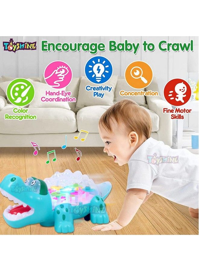 Toyshine Geared Crocodile Concept Musical And 3D Lights Kids Transparent Toy Toy For 2 To 5 Year Kids Baby Toy Multicolor - Image 4