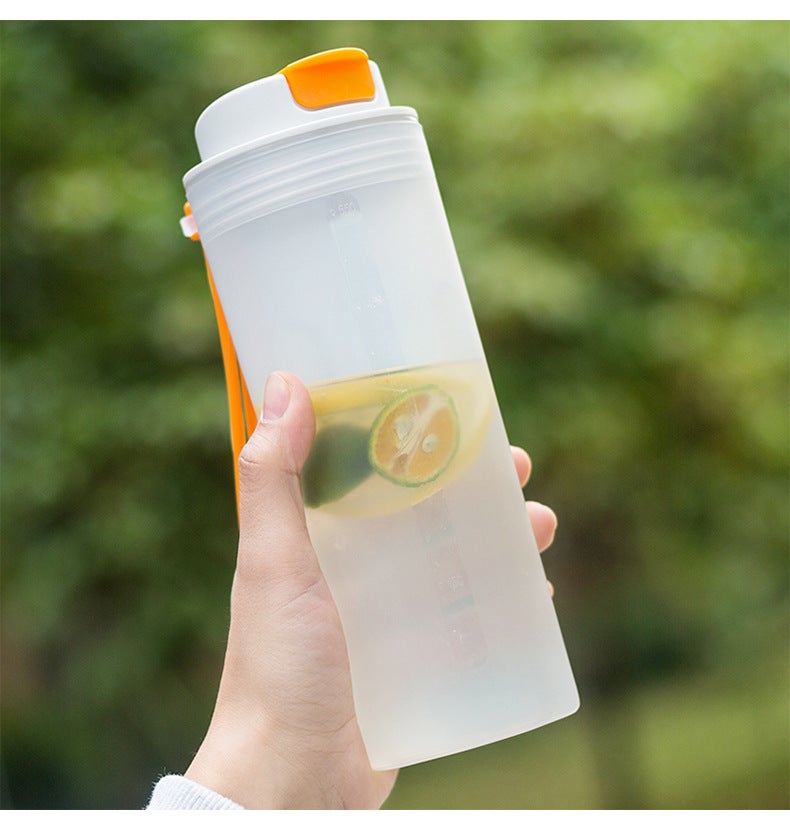 Portable Single-Layer Plastic Shaker Bottle for Protein Shakes and Smoothies White 