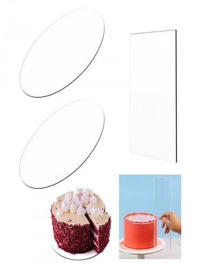 Royals Pack of 2 Cake Base Cake Baking Tools Plate Cake Decoration Board Tray Cardboard, Acrylic,MDF Pastry (Acrylic, 10inch Square) - Image 4