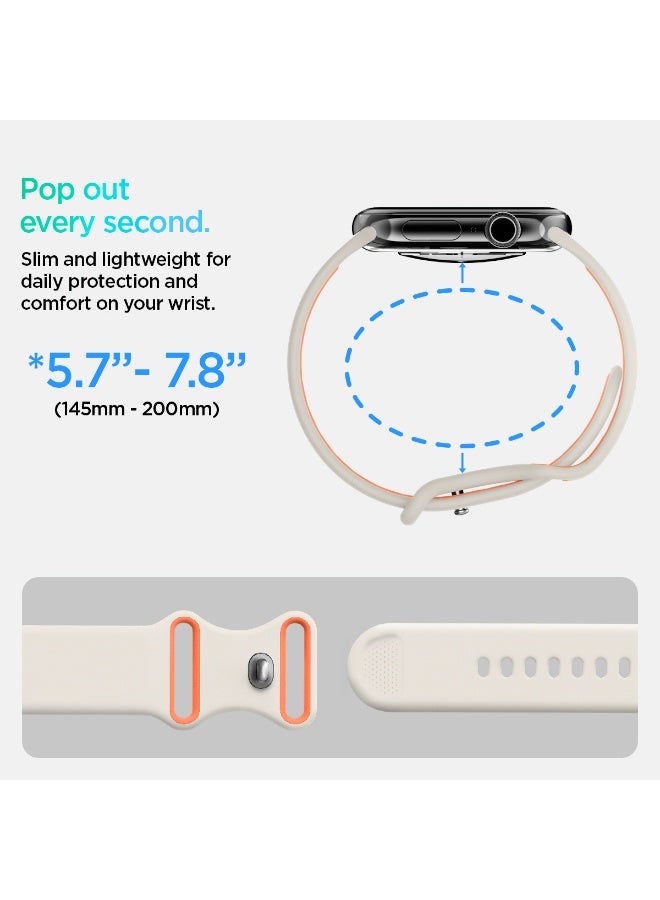 Spigen Nano Pop Apple Watch Band for Apple Watch Ultra 3/2/1 49mm, Series 11/10 46mm, 9/8/7 45mm, SE2/SE/6/5/4 44mm, 3/2/1 42mm Adjustable Loop Strap - Orange Beige - Image 4