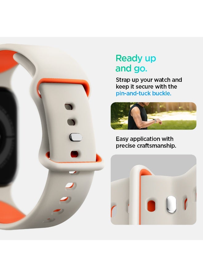 Spigen Nano Pop Apple Watch Band for Apple Watch Ultra 3/2/1 49mm, Series 11/10 46mm, 9/8/7 45mm, SE2/SE/6/5/4 44mm, 3/2/1 42mm Adjustable Loop Strap - Orange Beige - Image 5
