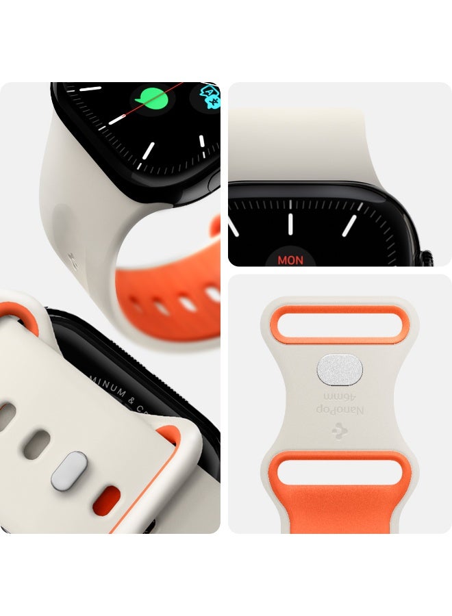 Spigen Nano Pop Apple Watch Band for Apple Watch Ultra 3/2/1 49mm, Series 11/10 46mm, 9/8/7 45mm, SE2/SE/6/5/4 44mm, 3/2/1 42mm Adjustable Loop Strap - Orange Beige - Image 3