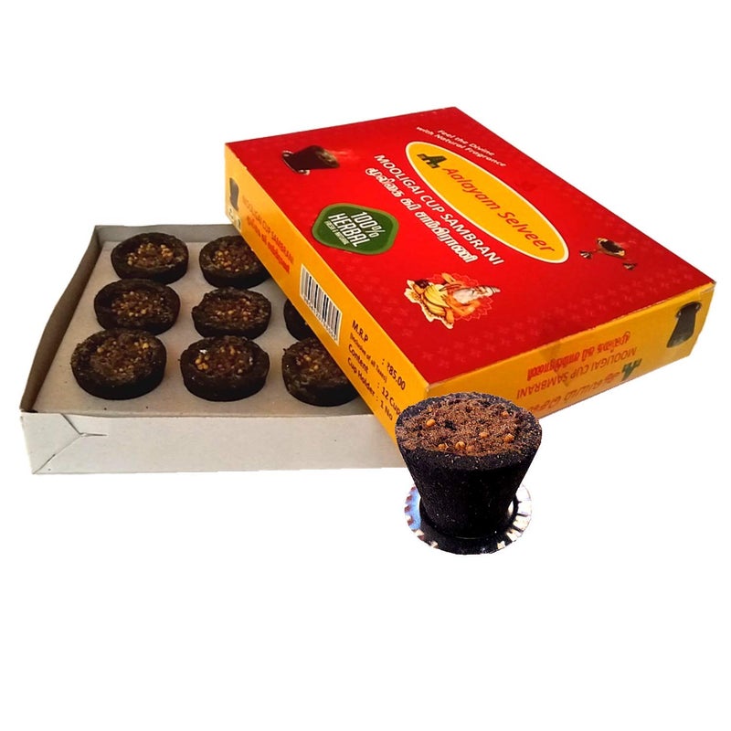 Aalayam Selveer Aalayam Selveer No Artificial Scents 100 Pure Natural Herbal Sambrani Dhoop Cup Mooligai Cup Sambrani Pack of 4 Boxes48 Cups  - Image 2