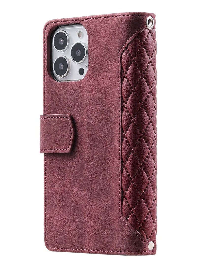 Suteni Flip Cover Leather Hidden Card Slots Phone Case for iPhone - Image 2
