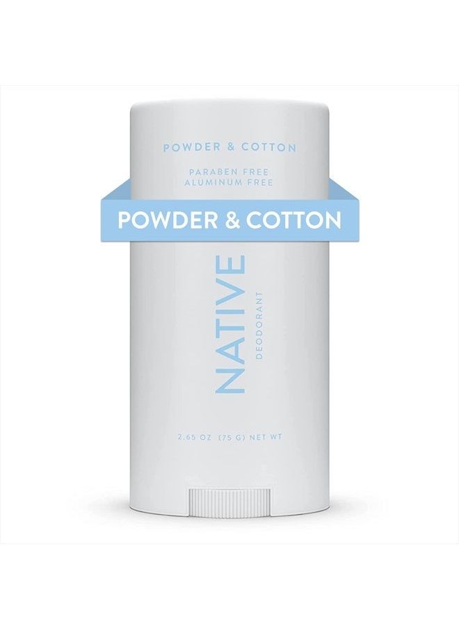 native - Deodorant | Natural Deodorant for Women and Men, Aluminum Free with Baking Soda, Probiotics, Coconut Oil and Shea Butter | Powder & Cotton - Image 1