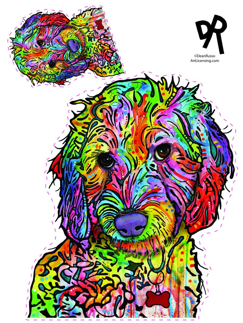 Enjoy It Dean Russo Labradoodle Car Stickers, Outdoor Rated Vinyl Sticker Decals for Windows, Bumpers, Laptops or Crafts - 2 Pieces - Image 3