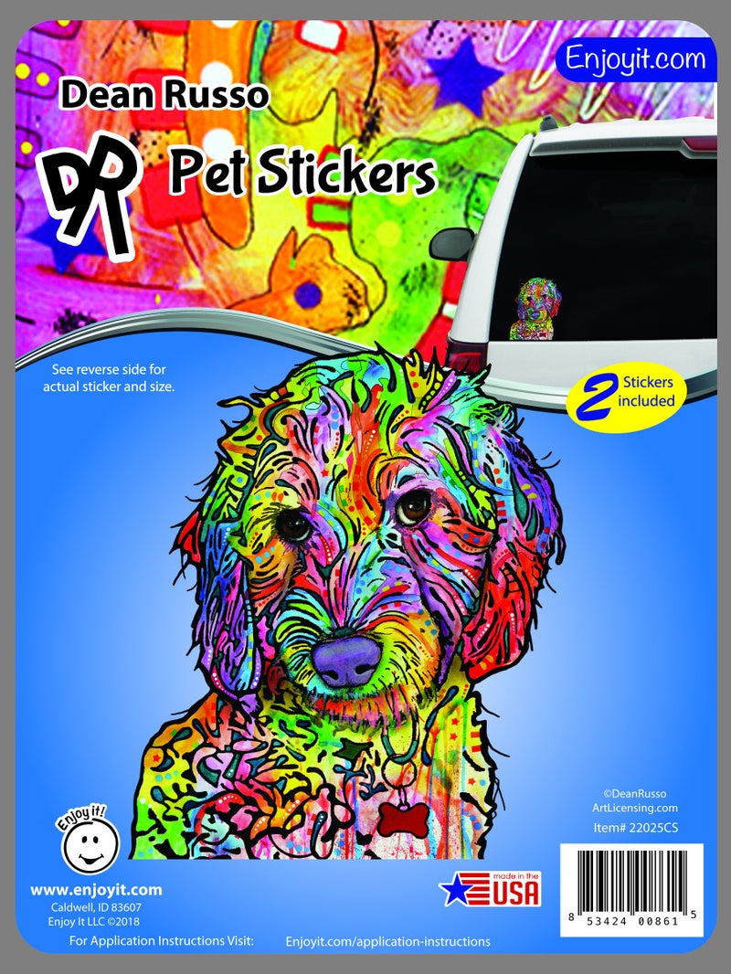 Enjoy It Dean Russo Labradoodle Car Stickers, Outdoor Rated Vinyl Sticker Decals for Windows, Bumpers, Laptops or Crafts - 2 Pieces - Image 2