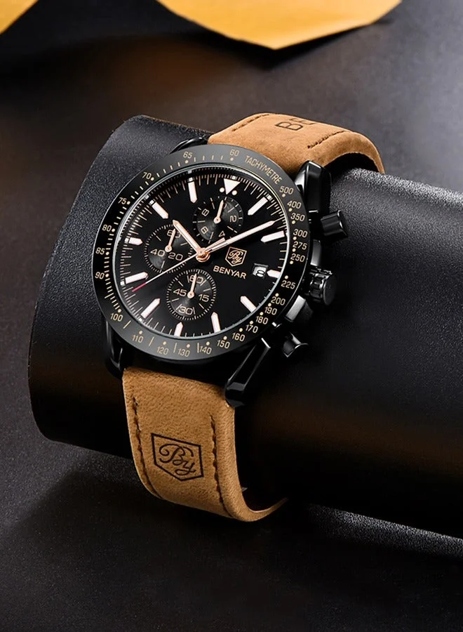 BENYAR BY BENYAR Watches Men Analog Chronograph Quartz Waterproof Backlit Date Business Watch Casual Designer Watches Elegant Gift for Men