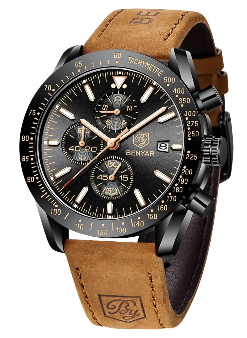 BENYAR BY BENYAR Watches Men Analog Chronograph Quartz Waterproof Backlit Date Business Watch Casual Designer Watches Elegant Gift for Men