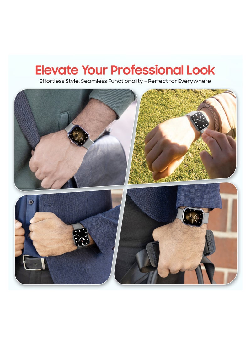 SWISS MILITARY - Swiss Military ALPS4 Smartwatch 1.75" AMOLED, Bluetooth Calling, Multi Language, Fitness Tracking, Wireless Charging, 7 Days Battery, IP67, iOS/Android Compatible, Silver Frame & Grey Silicon Strap - Image 1