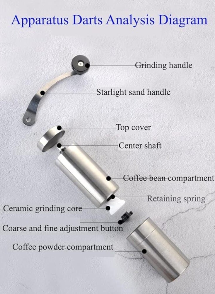 Portable Stainless Steel Hand Crank Coffee Machine Manual Ceramic Grinding Core Coffee Bean Grinder, Multi-position Adjustable Settings, Holiday Gift, Ideal for Camping - Image 3