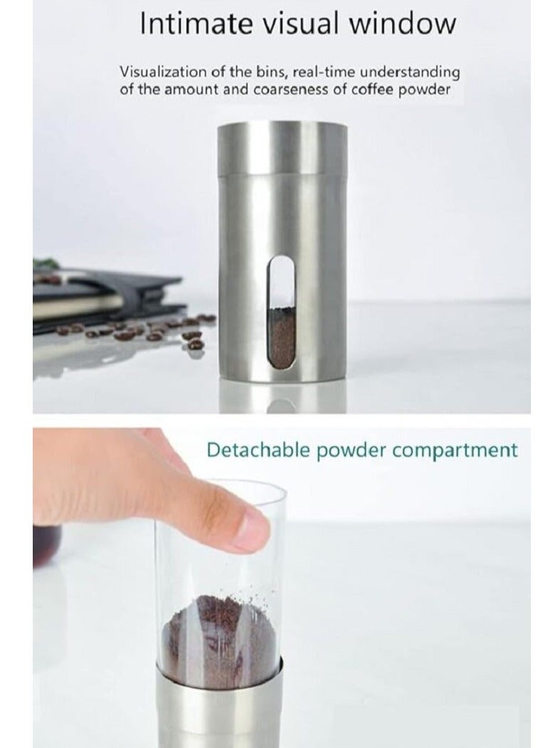 Portable Stainless Steel Hand Crank Coffee Machine Manual Ceramic Grinding Core Coffee Bean Grinder, Multi-position Adjustable Settings, Holiday Gift, Ideal for Camping - Image 2