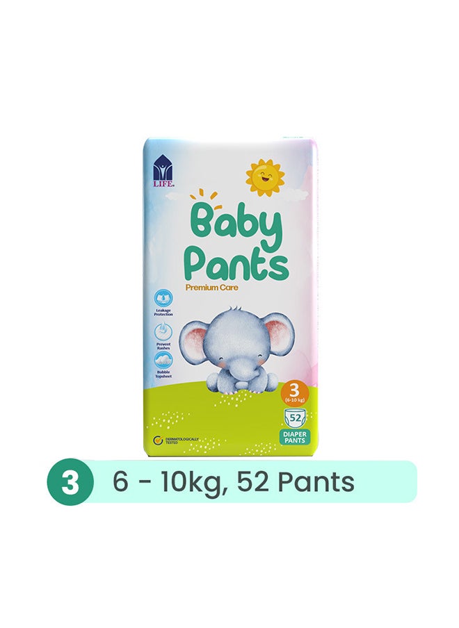 Life Baby Diaper Pants Size 3, Medium, 6-10Kg,  52 Counts  - Image 1