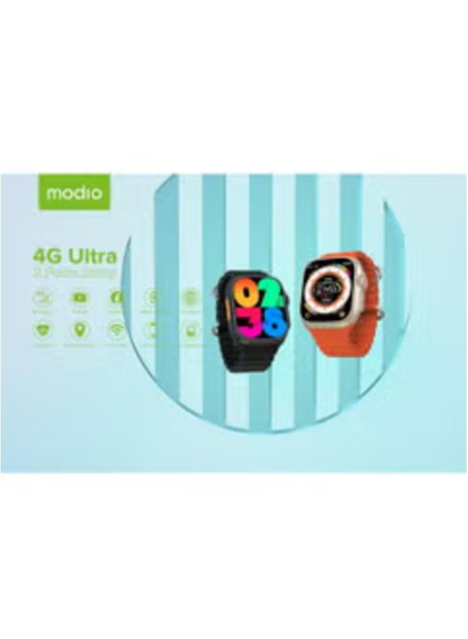 ELTRAZONE Modio Ultra 4G Smart Watch – 2.2 Inch HD Display with SIM Support and Three Strap Options for Men, Gold - Image 3