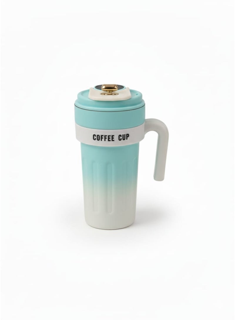 Spaceshoop 650ml Extra Large Gradient Thermal Coffee Mug Insulated Travel Tumbler with Comfort Handle in Blue color - Image 1