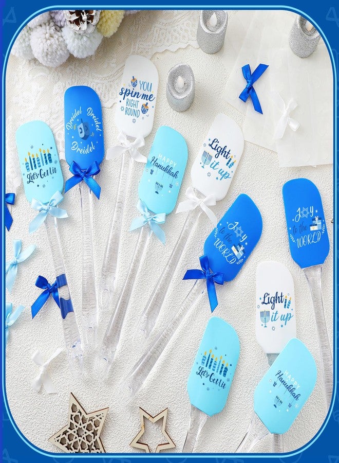 Skybooly 12 Pcs Hanukkah Silicone Spatula Set Hanukkah Decorating Pattern Spatula with Plastic Handle Kitchen Utensils Holiday Cute Pan Scraper for Cake Cooking Baking Mixing Stir Butter - Image 4