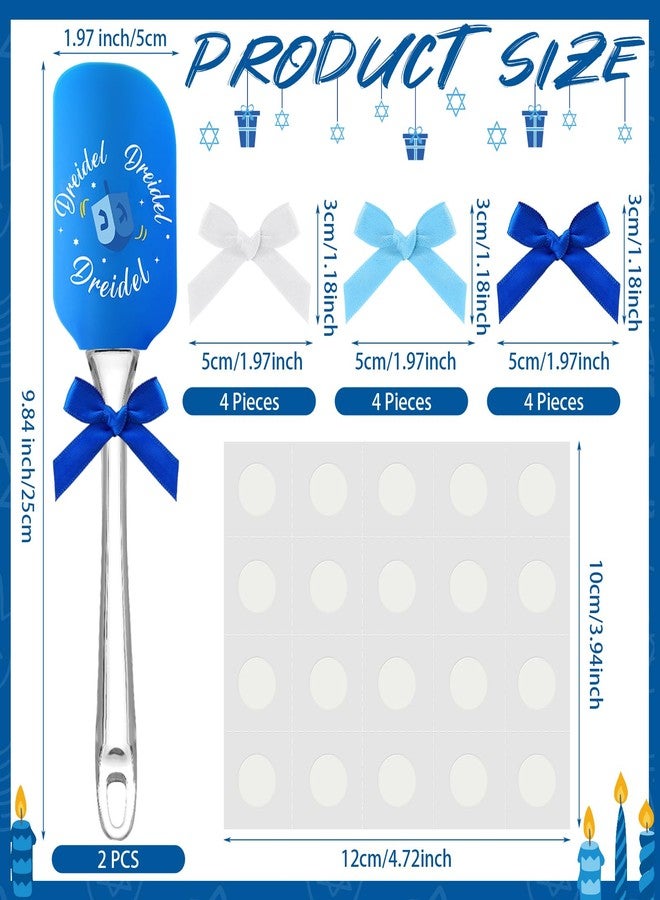 Skybooly 12 Pcs Hanukkah Silicone Spatula Set Hanukkah Decorating Pattern Spatula with Plastic Handle Kitchen Utensils Holiday Cute Pan Scraper for Cake Cooking Baking Mixing Stir Butter - Image 3