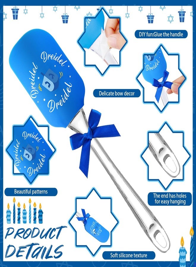 Skybooly 12 Pcs Hanukkah Silicone Spatula Set Hanukkah Decorating Pattern Spatula with Plastic Handle Kitchen Utensils Holiday Cute Pan Scraper for Cake Cooking Baking Mixing Stir Butter - Image 5