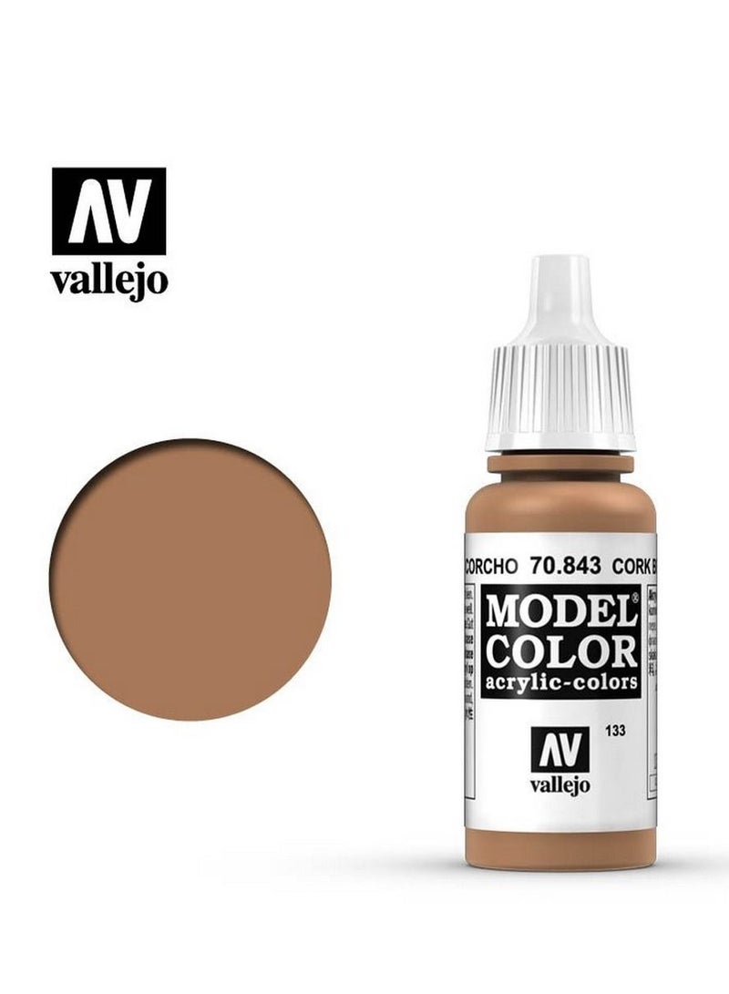 Vallejo Model Color 843 Cork Brown 18ml Bottle Acrylic Paint for Miniatures and Scale Models