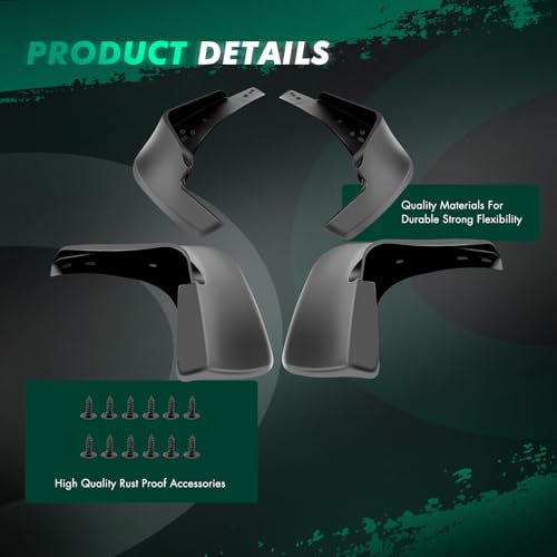 SCITOO Set of 4PCS Universal mud Flaps for 2002-2005 for Toyota Corolla Front & Rear mud Flaps Splash Guard Set - Image 4