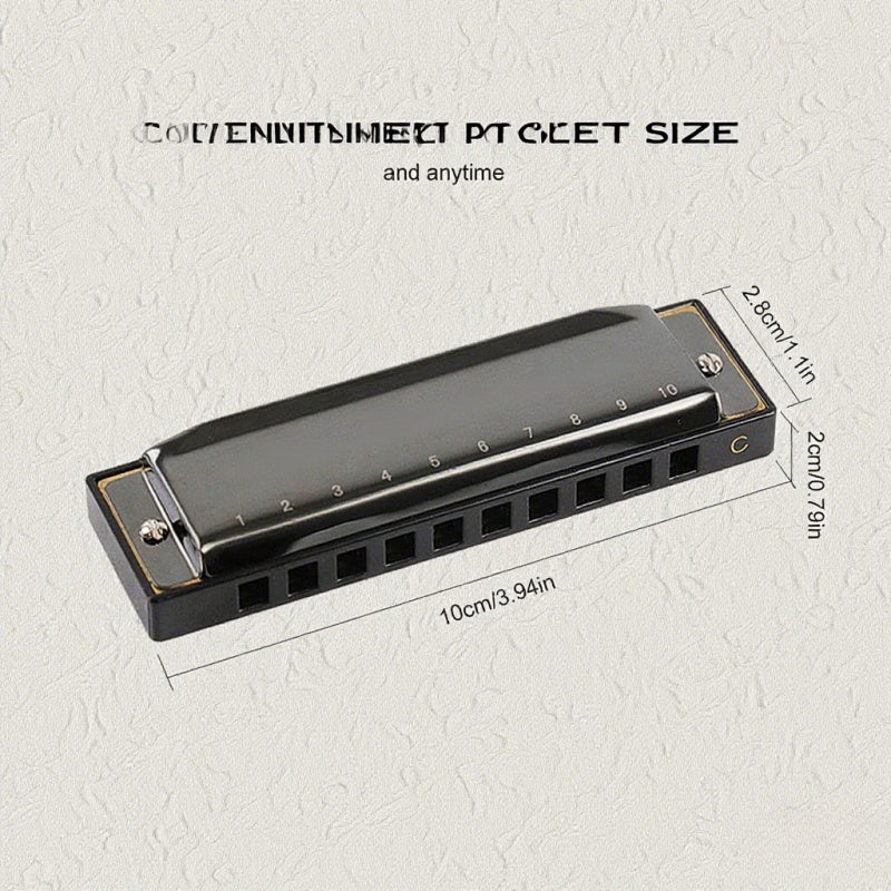 Diatonic Harmonica Key Of C: 10 Holes 20 Tones, Rich Smooth Tone - Premium ABS Resin Comb, Stainless Steel Cover, Pocket Size for Beginners Kids Students Adults Professional Players - Image 4