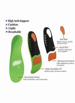 Excefore Arch Orthotic Insole, Plantar Fasciitis Arch Support Shoe Inserts for Women & Men, Insoles Orthotic Inserts for Flat Feet, Cushioning Shoe Insoles for Foot Pain, Running, Heel Spurs Arch Pain(Size:L)  - Image 3