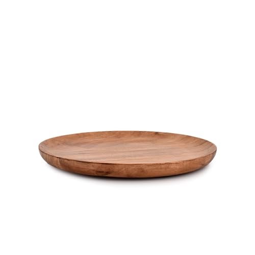 NIRMAN Acacia Wood Dinner Plates Set of 4 for Dishes Snack, Dessert Natural Wood Plates Serving Dinnerware Plate for Dinner (8" x 8" x 0.75") - Image 4