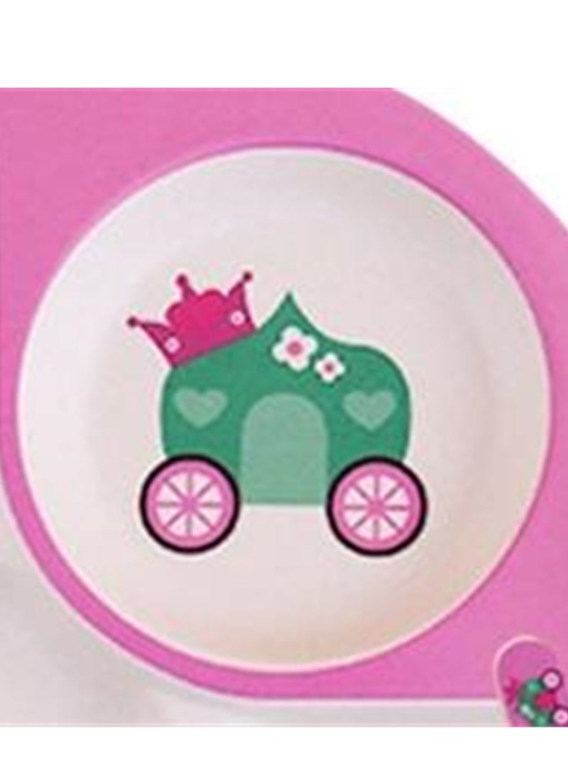 Tableware set bamboo fiber divided plate cute baby baby eating cartoon bowl divided food supplement tableware - Image 4