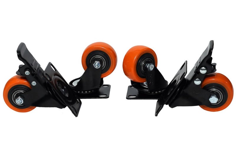 PACIFIC MOVERS Castor 2 Wheels with Lock 2 Wheels Without Lock 185kg Load Capacity 15 inch 1 Set of 4 pcs Black - Image 2