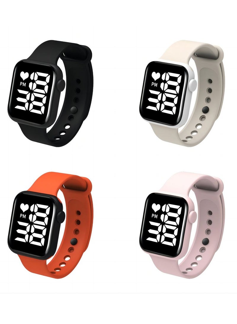 Children's fashion electronic watch sports waterproof (4 pieces)  - Image 1