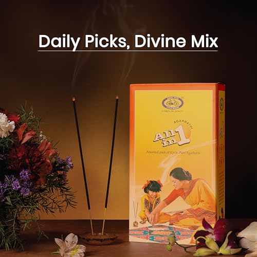 Cycle Pure All in One Assorted Incense Sticks || 8 Assorted Agarbathi Packets || in a Pack of 2 Boxes (173 Nos per Pack) / Floral, Woody, Masala, Fruity, Natural Fragrance - Image 4