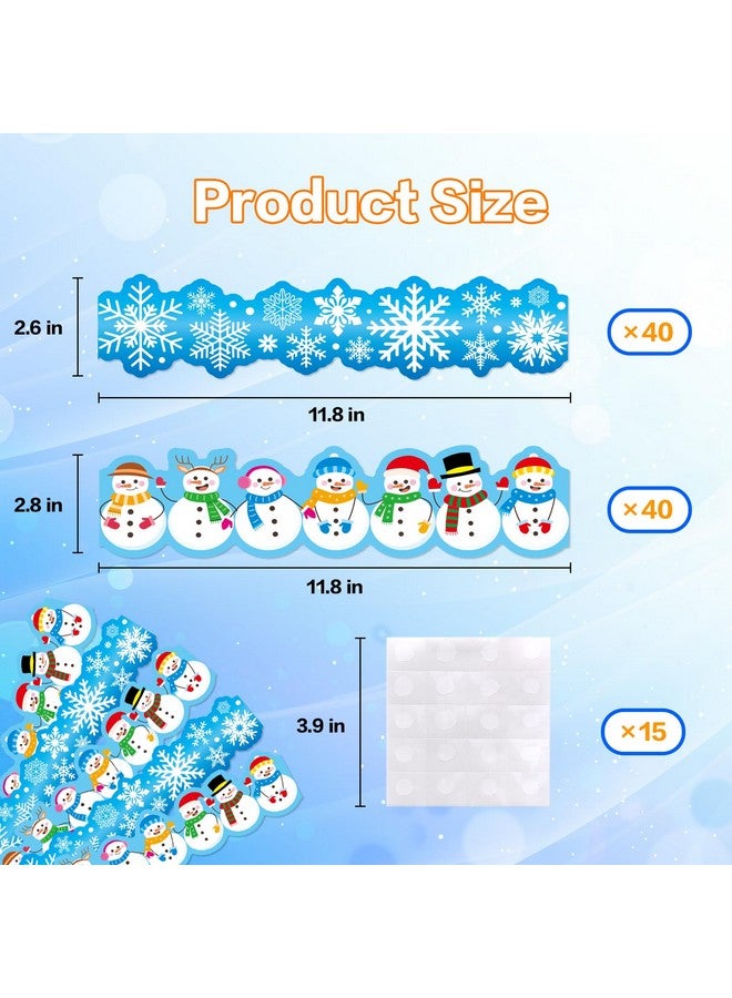 Omlisca Winter Bulletin Board 78.7Ft Cutout Classroom Decor Snowflake Bulletin Border Christmas Holiday Snowman Trim Border Self-Adhesive Label Sticker For School Chalkboard Decorations Office Home Supplies - Image 4