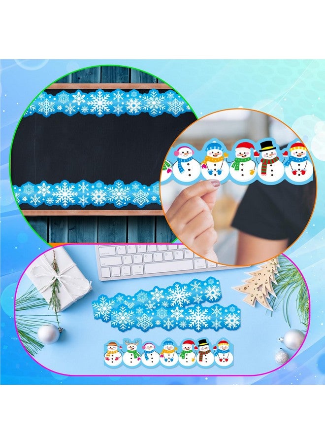 Omlisca Winter Bulletin Board 78.7Ft Cutout Classroom Decor Snowflake Bulletin Border Christmas Holiday Snowman Trim Border Self-Adhesive Label Sticker For School Chalkboard Decorations Office Home Supplies - Image 5