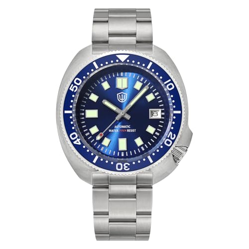 watchdives Automatic Diver Watches for Men, NH35 Movement 6105 Wristwatch 200M Sapphire Crystal Mens Watch Super Luminous 316L Stainless Steel Watch (Blue) - Image 1