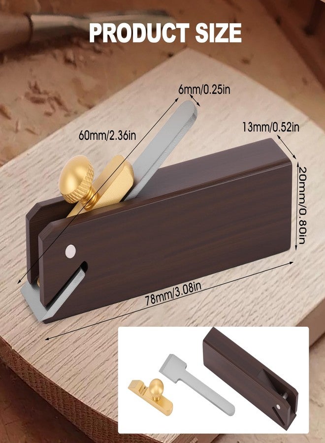 ZJchao Mini Wood Planer, 3 inch Wood Hand Planer Ebony Woodworking Plane for Planing Smoothing Flat Bottom Trimming Perfect for Carpenter DIY Cutting Tool for Woodworking - Image 3