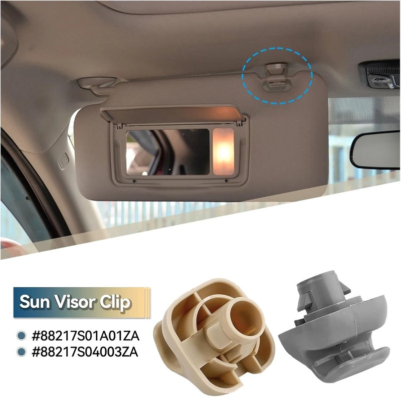 Wivplex 2x Gray/Beige Car Sun Visor Clips - Image 4