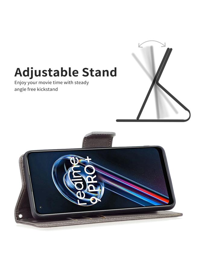 اس-توب جراب لهاتف OPPO Realme 9 Pro+ جراب هاتف جلدي بملمس جلد الحمل الكلاسيكي - Image 5