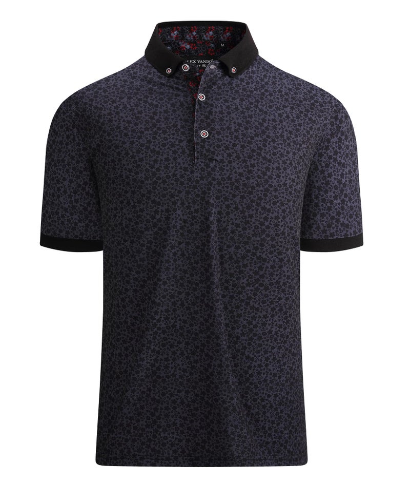 Alex Vando Mens Polo Shirts Short Sleeve Regular Fit Printed Golf Polo Shirt,Print01 Navy,M - Image 1