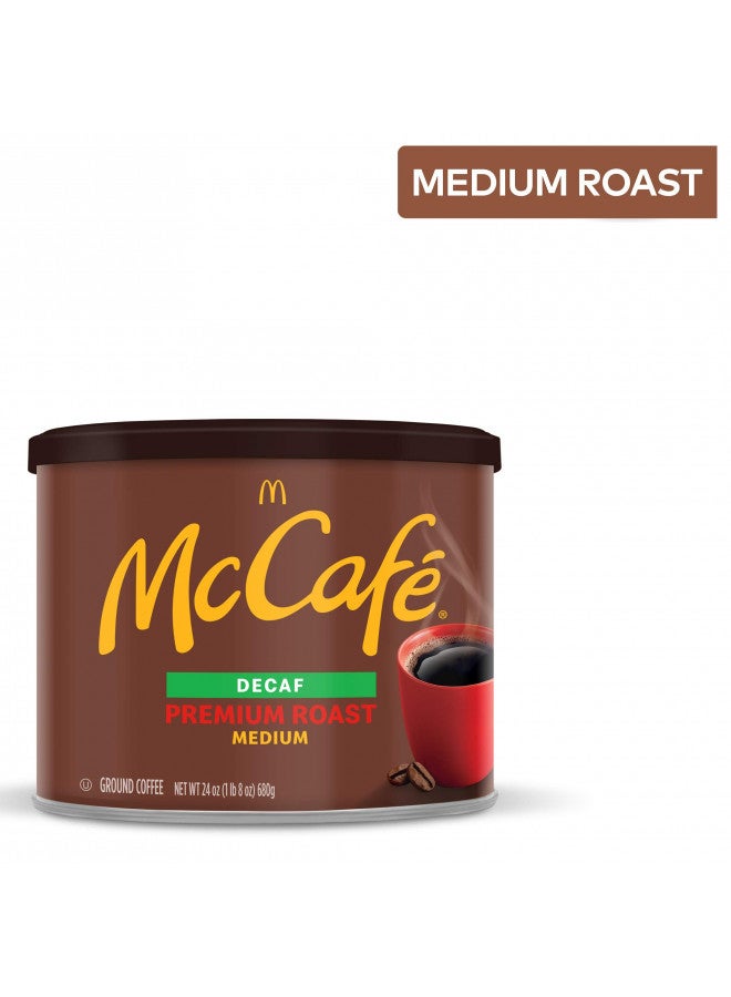 McCafe McCafe Premium Roast Decaf, Medium Roast Ground Coffee, 24 oz Canister
