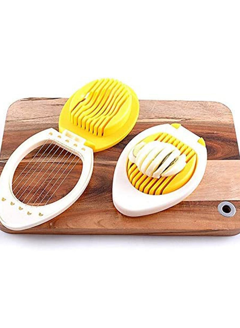 SYOSI Egg Slicer Cutter Heavy Duty Hard Boiled Eggs Dicer Chopper Stainless Steel Wire Fruit Garnish Plastic Separator Peeler for Wedger Ham Banana and Strawberry - Image 5