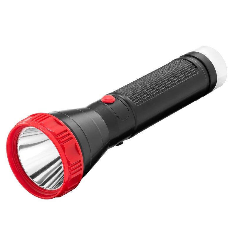 TechPride Rechargeable LED Torch Light 1000m Range LithiumIon Battery Perfect for Farmers Fishing Camping Hiking Trekking Walking Caving Durable Red Black - Image 1