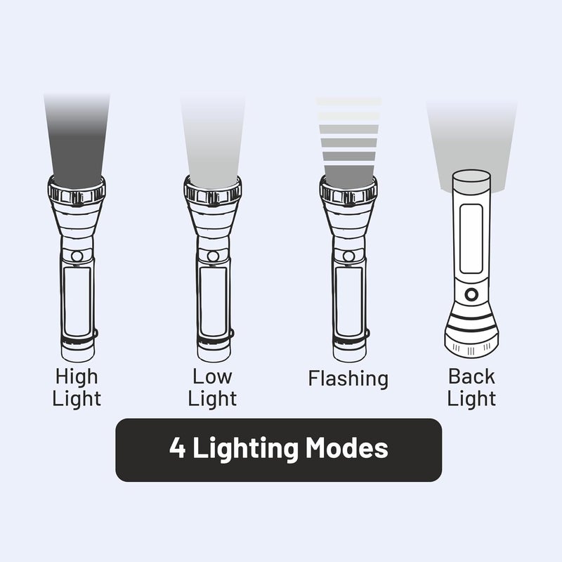 TechPride Rechargeable LED Torch Light 1000m Range LithiumIon Battery Perfect for Farmers Fishing Camping Hiking Trekking Walking Caving Durable Red Black - Image 2